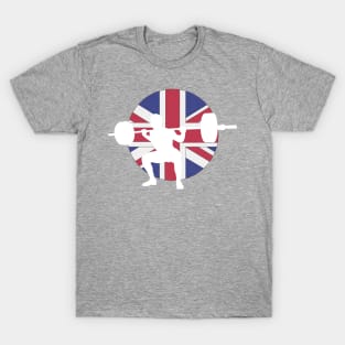 British Squat - Powerlifting Circle British Flag T-Shirt